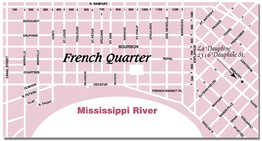 Map of the French Quarter, New Orleans